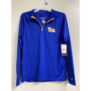 Colosseum Pitt Youth Boys 1/4 Zip Shirt Royal Large Size 16-18 NWOT